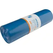Deiss PREMIUM PLUS afvalzakken, gerecycled LDPE, scheurvast, B 700 x H 1100 mm, 120 liter, 55 µm, blauw, 250 stuks