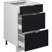 Vicco Keukenonderkast Fame-Line Zwart gestreept 50 cm zonder werkblad, Model 50985