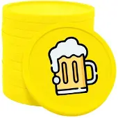 Combicraft Biermunten / Consumptiemunten Neon geel- Ø29mm enkelzijdig bedrukt - 100 stuks