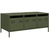 vidaXL Salontafel 101,5x50x43,5 cm koudgewalst staal olijfgroen