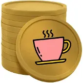 Combicraft koffiemunten goud - Ø29mm enkelzijdig bedrukt - 100 stuks