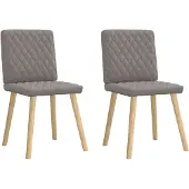 vidaXL Eetkamerstoelen draaibaar 2 st stof taupe