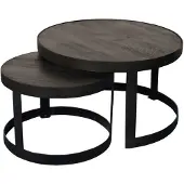 Starfurn Salontafel Lola | Set van 2 (Zwart, 45 diameter: 70cm)