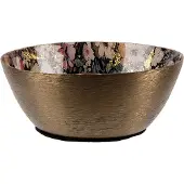 Clayre & Eef Kandelaar Ø 11x5 cm Goudkleurig Zwart Metaal Bloemen