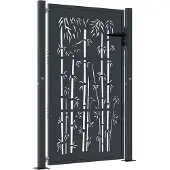 vidaXL Poort met bamboe-ontwerp 100x150 cm staal antracietkleurig
