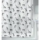 Spirella Monkey Collection - Textiel Douchegordijn 180x200cm - Zwart