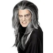 Smiffys Gothic vampire wig (zwart en grijs)