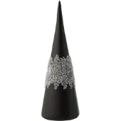 J-Line Kegel suiker midden diamanten lijn glas mat zwart small