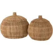 J-Line Manden Dantya Bal Jute Naturel Set van 2