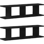 vidaXL Wandplanken 2 st 75x18x20 cm spaanplaat zwart eikenkleurig