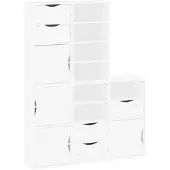 vidaXL Bijzetkastjes, 5 stuks, ODDA, wit, 40x24x79 cm, massief grenenhout