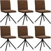 vidaXL Eetkamerstoelen 6 st kunstsuède bruin