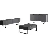 Kalune Design Dressoir Gizli | spaanplaat zwart 160x80x35 cm dressoirs | NADUVI