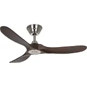 CasaFan ECO GENUINO 122 BN-NB Plafondventilator 11.3 W (Ø x h) 1220 mm x 280 mm Chroom Met afstandsbediening, Met wintermodus