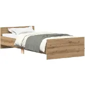 vidaXL Bedframe zonder matras spaanplaat artisanaal eikenkleurig