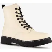Blue Box dames veterboots lichtbeige zwart maat 41
