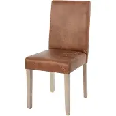 MCW Littau eetkamerstoel, keukenstoel, stof/textiel MVG-gecertificeerd ~ imitatiesuède, bruine poten