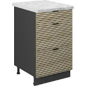 Vicco Keukenonderkast Fame-Line, Eiken paneel/Antraciet, 50 cm, WB Marmer