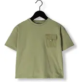 Koko Noko T-shirt olijfgroen Jongens Stretchkatoen Ronde hals Effen - maat 134