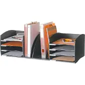 PaperFlow desk organizer, 8 vakken, Verstelbare scheidingswanden, zwart