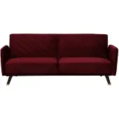 Beliani SENJA - Slaapbank 3-zits - Rood - Fluweel