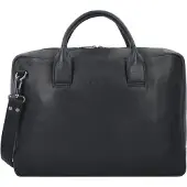 Plevier Gherkin Gherkin Koffer Leer 40 cm Laptop compartiment zwart