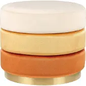 Beliani LOUIN - Poef - Oranje - Fluweel