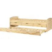 Beliani PETIVILLE - Onderschuifbed - Lichtbruin - 90 x 200 cm - Hout