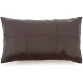 Bazar Bizar Het Six Panel Leather Kussenhoes - Chocolade - 30x50