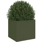vidaXL Plantenbak 32x30x29 cm staal olijfgroen
