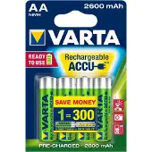 Varta Oplaadbare AA / HR6 Ni-Mh Batterijen (4 stuks, 2600 mAh)