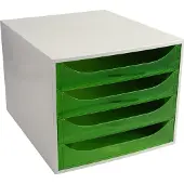 Exacompta Classic Ladekastje Kunststof Groen, lichtgrijs 4 Lades 28,4 x 34,8 x 23,4 cm