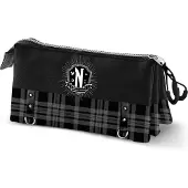 KARACTERMANIA - Wednesday - Kettingen-Triple Roletui - Potloden etui - Pennenetui - zwart