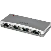 StarTech.com Hub serie RS232 - STARTECH - USB naar 4x DB9 adapter - Voeding via bus - Compact ontwerp - PC, Mac
