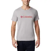 Columbia CSC Basic Logo Short Sleeve T-Shirt - Shirt Heren - T-Shirt Korte Mouwen - Grijs - Maat XXL
