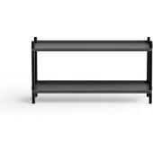 Nine Bolt Wandrek Anthracite | Black Stained Oak | 100 x 2 Shelves