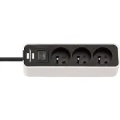 Brennenstuhl ecolor driewegstopcontact, verdeeldozen met schakelaar, 3,00 meter kabel