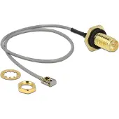 DeLOCK MHF I LK (v) - RP-SMA (v) kabel met afdichtring - Micro Coax (1,13 mm) - 50 Ohm / grijs - 0,20 meter
