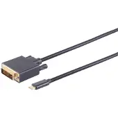 S-Impuls USB-C naar DVI kabel met DP Alt Mode (1920 x 1200) / zwart - 1 meter