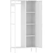 En.casa Kledingkast Puumala metaal 180x80x45 cm wit
