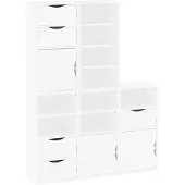 vidaXL Bijzetkastjes, 5 stuks, ODDA, wit, 40x24x79 cm, massief grenenhout