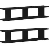 vidaXL Wandplanken 2 st 90x18x20 cm spaanplaat zwart eikenkleurig