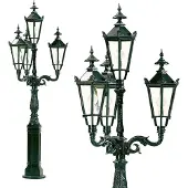 Ks Verlichting Nostalgische Lantaarn Miami 4 Lichts Zwart