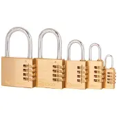 GEKO Messing hangslot - 4-cijferige combinatie - 50 mm - Weerbestendig