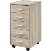 En.casa Kantoorkast ladekast op wielen 63x33x38 sonoma eikenkleurig
