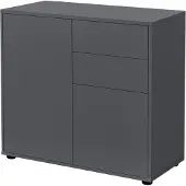 En.casa Commode Paarl druk en open 74x79x36 cm donkergrijs mat