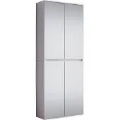 Trendteam Garderobekast Mirror | 74 x 34 x 191 cm | Vier deuren | Wit
