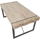 Mendler Eetkamertafel -A15, massief dennenhout rustiek MVG-gecertificeerd ~ natuurlijke kleur 80x180x90cm