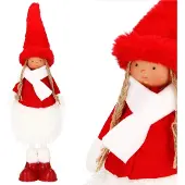 Springos Kerstdame - Kerstversiering - Rode Kabouter - 50 cm