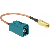 DeLOCK Fakra Z (v) - SMB (m) adapter kabel - RG316 - 50 Ohm / transparant - 0,15 meter